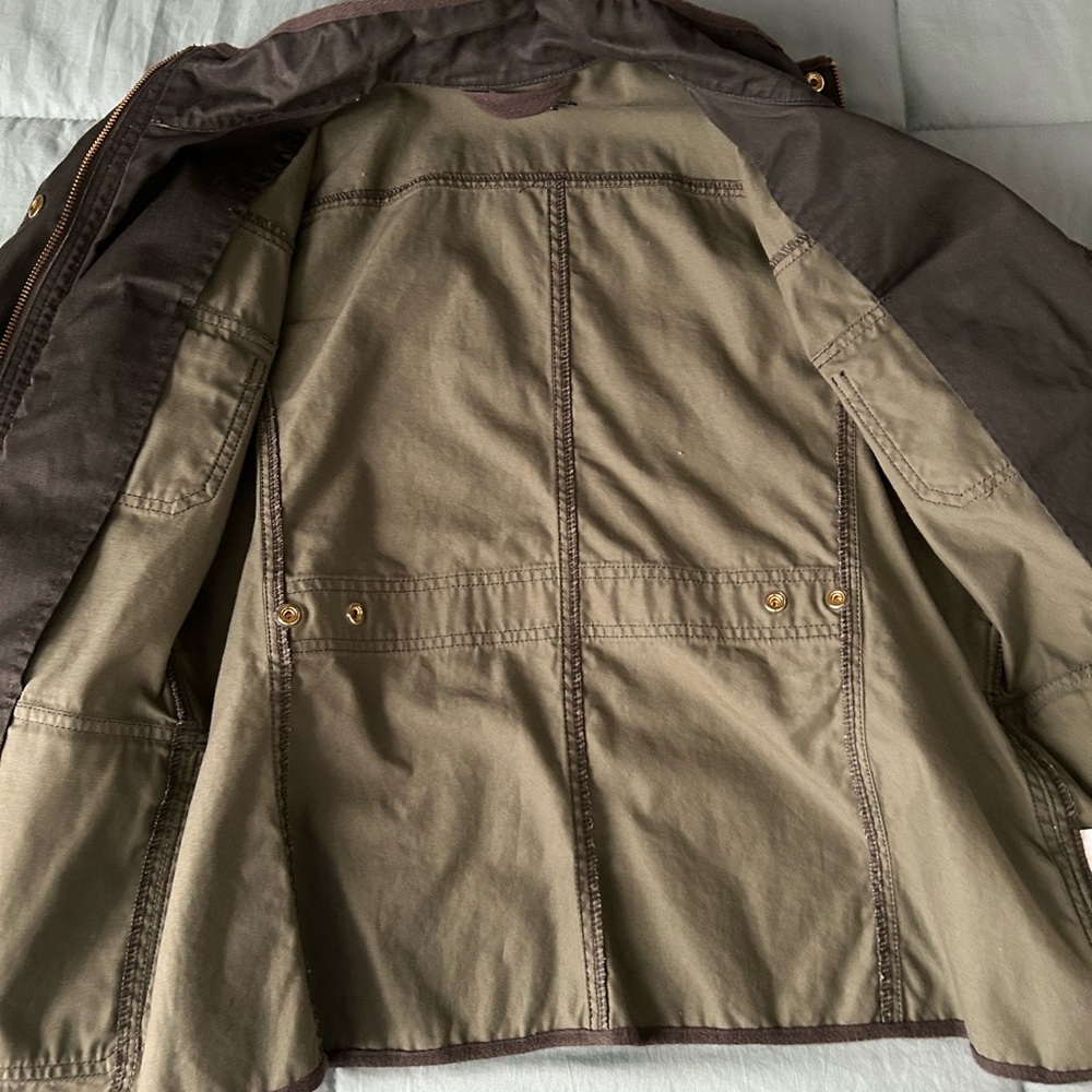 J.CREW Women’s Resin-Coated Twill Field Jacket Olive Size Small - Picture 8 of 10